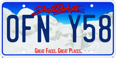 SD license plate 0FNY58