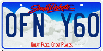 SD license plate 0FNY60