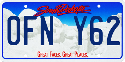 SD license plate 0FNY62
