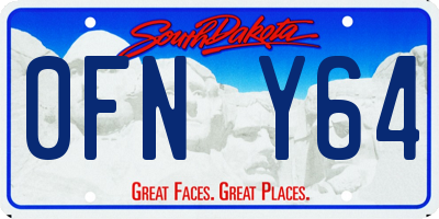 SD license plate 0FNY64