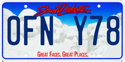 SD license plate 0FNY78