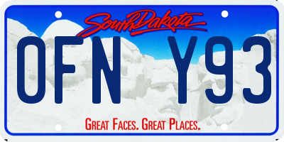 SD license plate 0FNY93