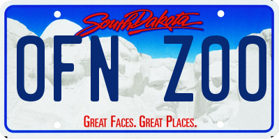 SD license plate 0FNZ00