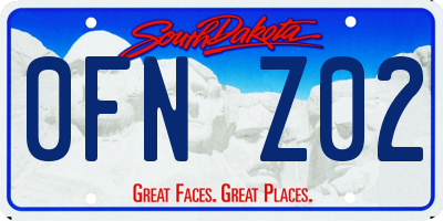 SD license plate 0FNZ02