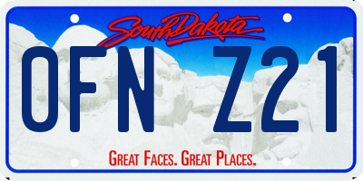 SD license plate 0FNZ21