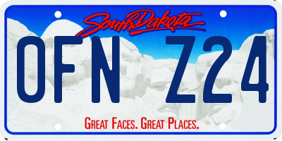 SD license plate 0FNZ24