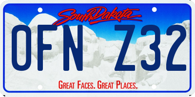 SD license plate 0FNZ32