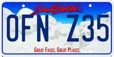 SD license plate 0FNZ35
