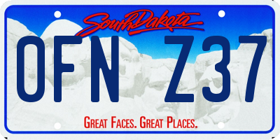 SD license plate 0FNZ37
