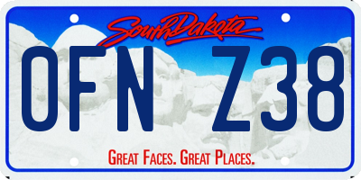 SD license plate 0FNZ38