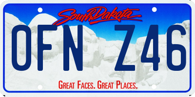 SD license plate 0FNZ46
