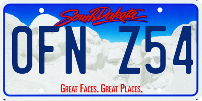 SD license plate 0FNZ54