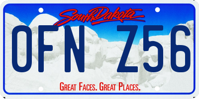 SD license plate 0FNZ56