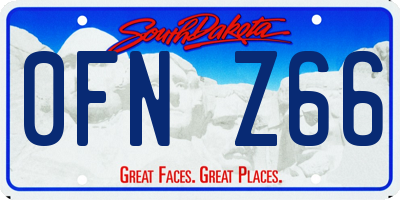 SD license plate 0FNZ66
