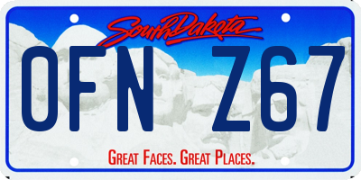 SD license plate 0FNZ67