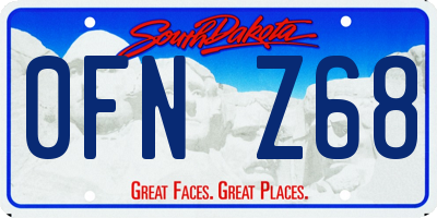 SD license plate 0FNZ68