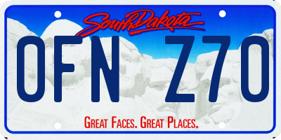SD license plate 0FNZ70