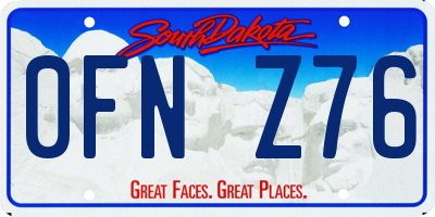 SD license plate 0FNZ76