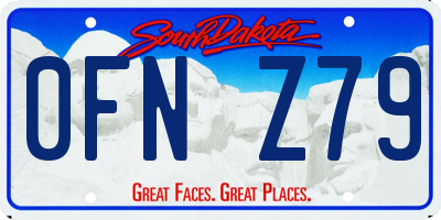 SD license plate 0FNZ79