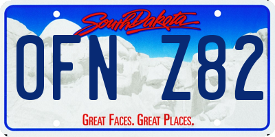 SD license plate 0FNZ82