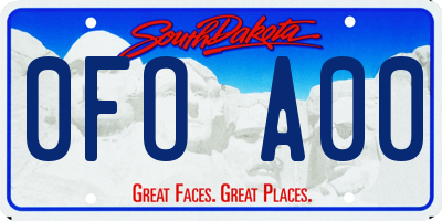 SD license plate 0FOA00