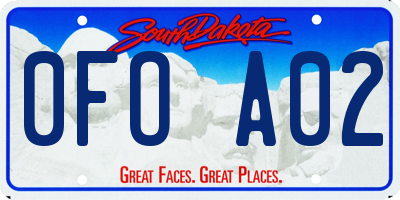 SD license plate 0FOA02