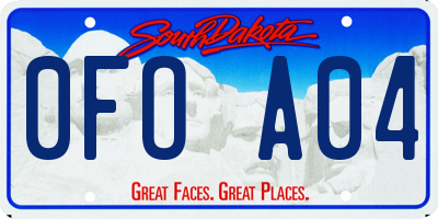 SD license plate 0FOA04