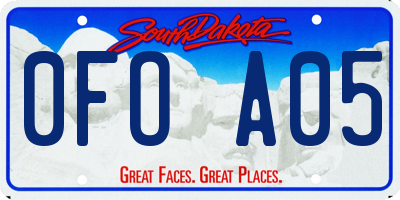 SD license plate 0FOA05
