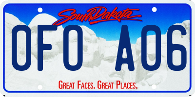 SD license plate 0FOA06
