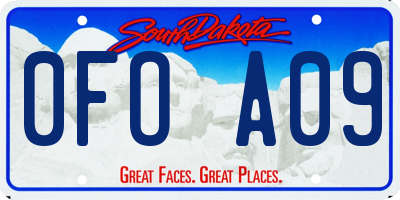 SD license plate 0FOA09