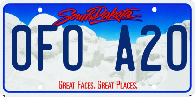 SD license plate 0FOA20