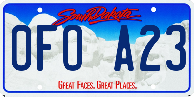 SD license plate 0FOA23
