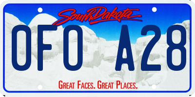 SD license plate 0FOA28
