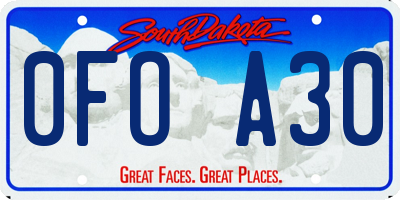 SD license plate 0FOA30