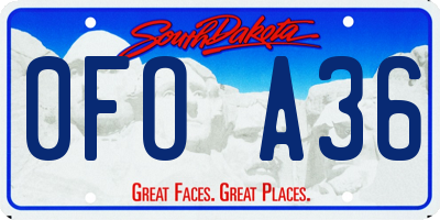 SD license plate 0FOA36