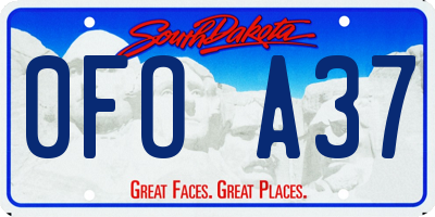 SD license plate 0FOA37