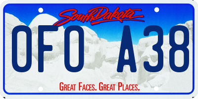 SD license plate 0FOA38