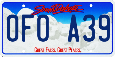SD license plate 0FOA39