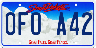 SD license plate 0FOA42