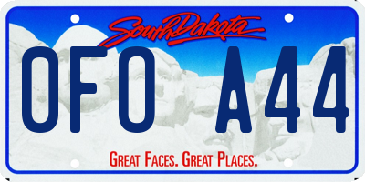 SD license plate 0FOA44