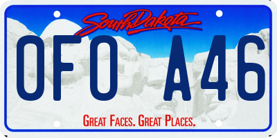 SD license plate 0FOA46