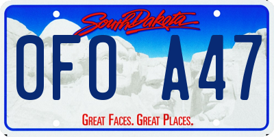 SD license plate 0FOA47