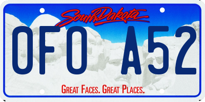 SD license plate 0FOA52
