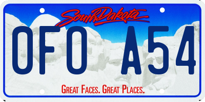 SD license plate 0FOA54