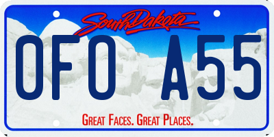 SD license plate 0FOA55
