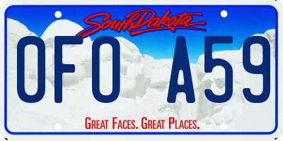 SD license plate 0FOA59