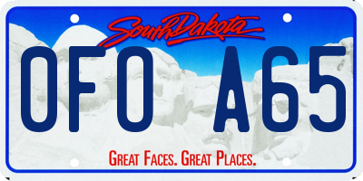 SD license plate 0FOA65