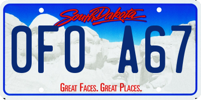 SD license plate 0FOA67