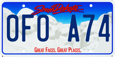 SD license plate 0FOA74