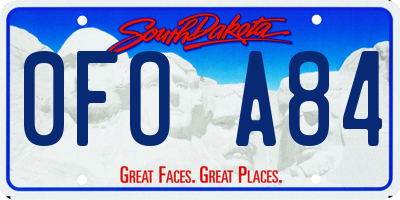 SD license plate 0FOA84
